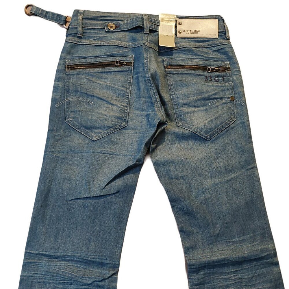 G-Star Raw SE District Super Bell Maver Denim 3D Vintage Blue Jeans Sz 26 NWT - Picture 9 of 15
